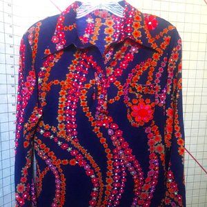 Vintage 70s flower child long sleeve